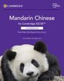 Text: "Mandarin Chinese for Cambridge IGCSE™ COURSEBOOK by Martin Mak, Rob Wang, Iris Xu, Sai Ling Liu." 
Ein Panda liegt entspannt.