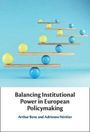 "Balancing Institutional Power in European Policymaking" von Arthur Benz und Adrienne Héritier. Bälle balancieren auf Balken.