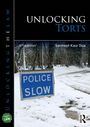„UNLOCKING TORTS“, „POLICE SLOW“, „6th edition“, „Sanmeet Kaur Dua“. Winterlandschaft mit Schneedecke, Straßenkurve.