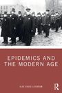 Text: "Epidemics and the Modern Age" von Alex Chase-Levenson. Schwarz-weiß Foto von Polizisten in Uniform.