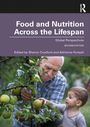 Text: „Food and Nutrition Across the Lifespan“, „Global Perspectives“, „Edited by Sharon Croxford and Adrienne Forsyth“. Ein älterer Mann und ein Kind ernten Äpfel.