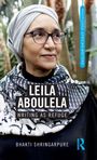 "Leila Aboulela: Writing as Refuge" von Bhakti Shringarpure. Frau mit Brille und Kopftuch vor Pflanzen.