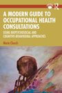 "A Modern Guide to Occupational Health Consultations" steht oben, unter einem Bild von Figuren, die einen großen Felsen bergauf rollen.