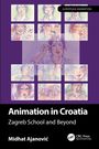 "Animation in Croatia: Zagreb School and Beyond, Midhat Ajanović." Illustrationen von Frauen beim Schminken auf lila Hintergrund.