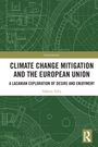 "Climate Change Mitigation and the European Union" mit grünen technischen Zeichnungen im Hintergrund.