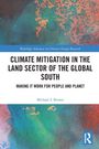 Text: Climate Mitigation in the Land Sector of the Global South. Bunter Hintergrund mit blauen und orangenen Mustern.