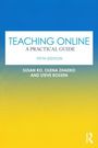 "TEACHING ONLINE: A PRACTICAL GUIDE, FIFTH EDITION, SUSAN KO, OLENA ZHADKO, STEVE ROSSEN." Übergang von blau zu gelb.
