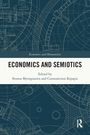 "Economic and Humanities," Titel: "Economics and Semiotics," Herausgeber: Stratos Myrogiannis, Constantinos Repapis. Hintergrund: technische Zeichnungen.