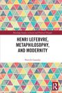 Henri Lefebvre, Metaphilosophy, and Modernity von Patrick Gamsby. Bunter Hintergrund aus bunten Dreiecken. Routledge-Logo.