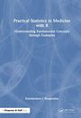 Practical Statistics in Medicine with R; Understanding Fundamental Concepts through Examples. Blaues, abstraktes Layout.
