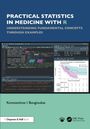"Practical Statistics in Medicine with R" zeigt einen Bildschirm mit Code und Diagramm, unten Autorenname und Verlagslogos.