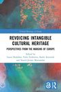 Buchcover: "Revoicing Intangible Cultural Heritage". Bunte, abstrakte Muster in Blau, Rot und Grün.