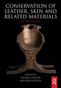 „Conservation of Leather, Skin and Related Materials, Second Edition“. Ein rustikaler, verzierter Holzstuhl ist abgebildet.