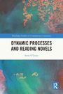 „Dynamic Processes and Reading Novels“ von Irene O'Leary. Abstraktes, buntes Muster in Blau- und Rottönen.