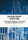 „BUILDING EUROPE IN NEW YORK“ von Enrico Ciappi. Linienzeichnungen von Gebäuden im Hintergrund.