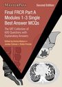 "Final FRCR Part A Modules 1-3 Single Best Answer MCQs" Buchcover mit medizinischen Illustrationen und Texten oben.