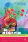 James Biddulph, Nitesh Gor. The Soul of Education. Eine bunte Illustration mit einer Person, die Blumen hält.