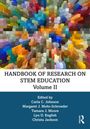 „Handbook of Research on STEM Education, Volume II.“ Buntes, abstraktes Muster aus vielen Farbflecken und einem Routledge-Logo.