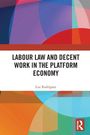 "LABOUR LAW AND DECENT WORK IN THE PLATFORM ECONOMY" von Luz Rodríguez. Bunte geometrische Muster im Hintergrund.