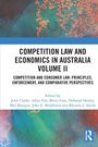 Titel: "Competition Law and Economics in Australia Volume II". Abstrakte orange-grüne Farbmuster.
