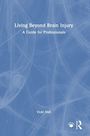 "Living Beyond Brain Injury: A Resource Manual for Brain Injury Professionals" von Vicki Hall. Abstrakte blaue Hintergrundlinien.