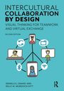 Text: "Intercultural Collaboration by Design: Visual Thinking for Teamwork and Virtual Exchange, Second Edition." Illustration: Sechs vernetzte Figuren und Symbole auf blauem Hintergrund.