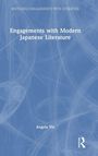 "Engagements with Modern Japanese Literature" von Angela Yiu auf blauem Hintergrund. Weißes Muster, Routledge-Logo.
