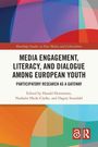 Buchtitel "Media Engagement, Literacy, and Dialogue Among European Youth". Bunte geometrische Formen im Hintergrund.