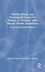 Text: "Family, Work, and Community Issues for Parents of Children with Mental Health Disabilities: A Guide for Social Workers." Darunter die Namen Claudia Sellmaier und Lisa Stewart. Abstrakte blaue Hintergründe mit Linien.