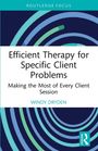 "Efficient Therapy for Specific Client Problems" von Windy Dryden. Spiralmuster in Blau und Grün; Routledge-Logo unten.