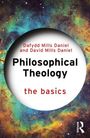 Text: "Dafydd Mills Daniel and David Mills Daniel. Philosophical Theology. the basics." Hintergrund: Bunte Weltraum-Szene.