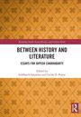 "Between History and Literature: Essays for Dipesh Chakrabarty" – Buchcover mit gemustertem Hintergrund und rotem Streifen.