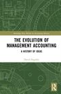 Titel: "The Evolution of Management Accounting: A History of Ideas". Autor: David Dugdale. Abstraktes, technisches Hintergrundmuster.