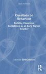 Text: „Questions on Behaviour: Building Classroom Confidence as an Early Career Teacher. Edited by Sarah Johnson.“ Abstrakte blaue Grafik im Hintergrund.