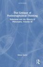 "The Critique of Postmetaphysical Thinking" auf blauem Hintergrund. Autor: Simon Susen. Unten rechts ein Verlag-Logo.