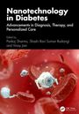 Text: "Nanotechnology in Diabetes: Advancements in Diagnosis, Therapy, and Personalized Care." Illustration: Nanobots in Blutgefäßen.