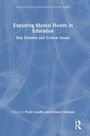 "Exploring Mental Health in Education: Key Debates and Critical Issues." Blauer Hintergrund mit weißen Linien.