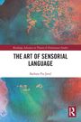 "The Art of Sensorial Language" von Barbara Pia Jenič. Bunte abstrakte Aquarellstruktur mit Rottönen oben.