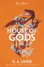 "House of Gods" von K. A. Linde, Royal Houses. Illustration eines Drachens mit Wolken um einen Turm.