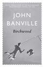 "John Banville - Birchwood. Oben: Autor von 'The Sea'. Darunter zwei Akrobaten in der Luft, monochrome Szene."