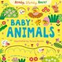 "Ready, Steady, Race! BABY ANIMALS Illustrated by Teresa Bellón. Tilt from side to side!" Bunte Babytiere und Blumen.