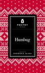 Text "POETRY POISON", "Humbug", "CHOSEN BY DEBORAH ALMA" zentriert auf schwarz. Hintergrund rot mit weißem Strickmuster.