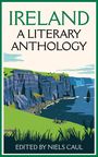 „IRELAND A LITERARY ANTHOLOGY“, herausgegeben von Niels Caul. Illustration von Klippen und Meer in lebhaften Farben.