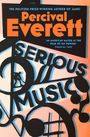 Oben steht "COVER TO BE REVEALED", darunter "Percival Everett", "SERIOUS MUSIC" auf Notenlinien, unten ein Mantle-Logo.