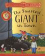 "The Smartest Giant in Town" steht im Zentrum, umgeben von tierischen Figuren neben einem großen Schuh.