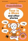 "Tess is a Mess and other stories" steht in einer Sprechblase. Illustration eines Mädchens mit Farbspritzern.