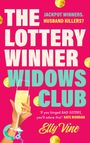 "The Lottery Winner Widows Club." Unterzeile: "Jackpot winners. Husband killers?" Hand mit Champagner, in Handschellen.