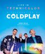 Oben steht: "Life in Technicolor: A Celebration of Coldplay". Unten sieht man vier Männer in bunter Kleidung.