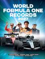"World Formula One Records 2027" steht im Zentrum. Darunter Rennfahrer in Siegerposen vor Formel-1-Autos.