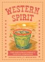 "Western Spirit" in roter Schrift, darunter ein Cocktailglas mit rotem Rand und Eis vor einem Wüstenhintergrund.